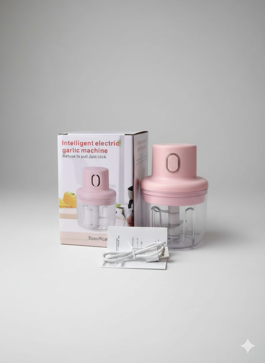 The 10-Second Portable Mini Chopper: USB Rechargeable Garlic, Onion & Veggie Prep.